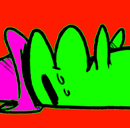 Glep sleeping on his back